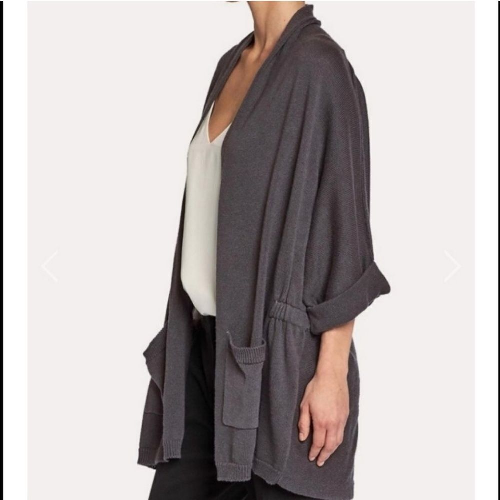 Brochu Walker Moro Cardigan Cotton Cashmere Blend Size XS Gray